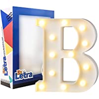 DON LETRA Letras Luminosas Decorativas con Luces LED- Letras del Alfabeto A-Z- Altura de 22cm- Color Blanco - Letra B